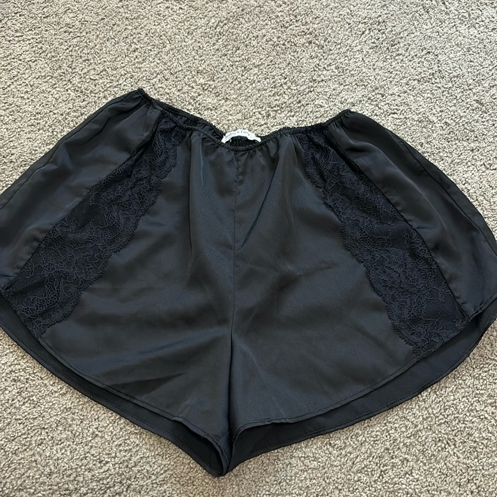 black lace sleep shorts